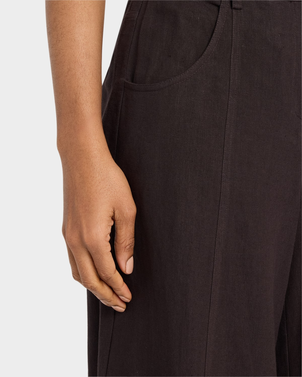 Dees Wide-Leg Linen Trousers - 5