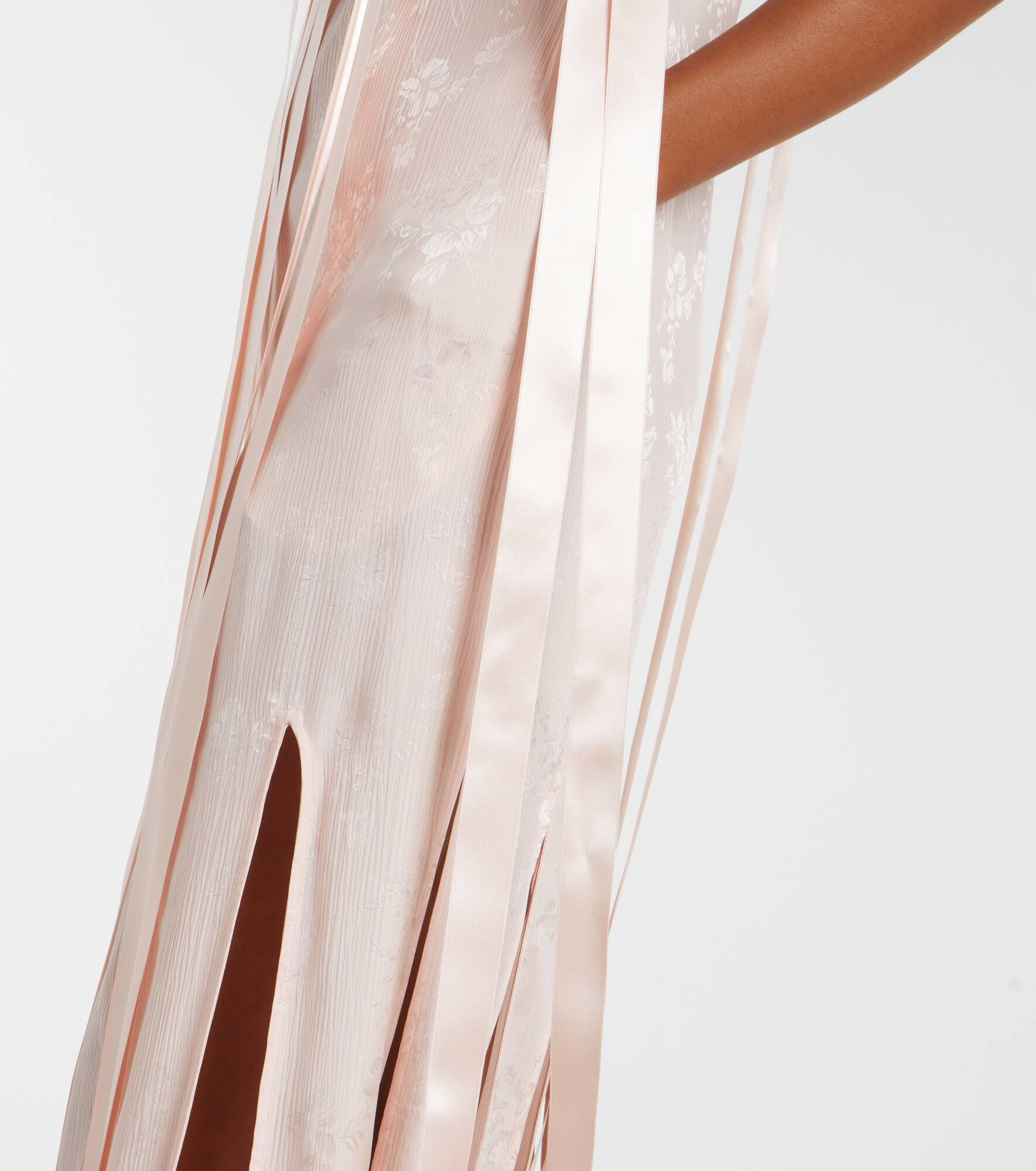 Bow-detail floral jacquard maxi dress - 5