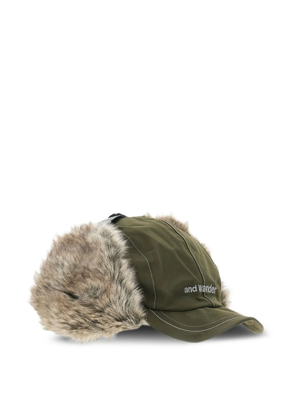 faux fur ear flaps logo hat - 1