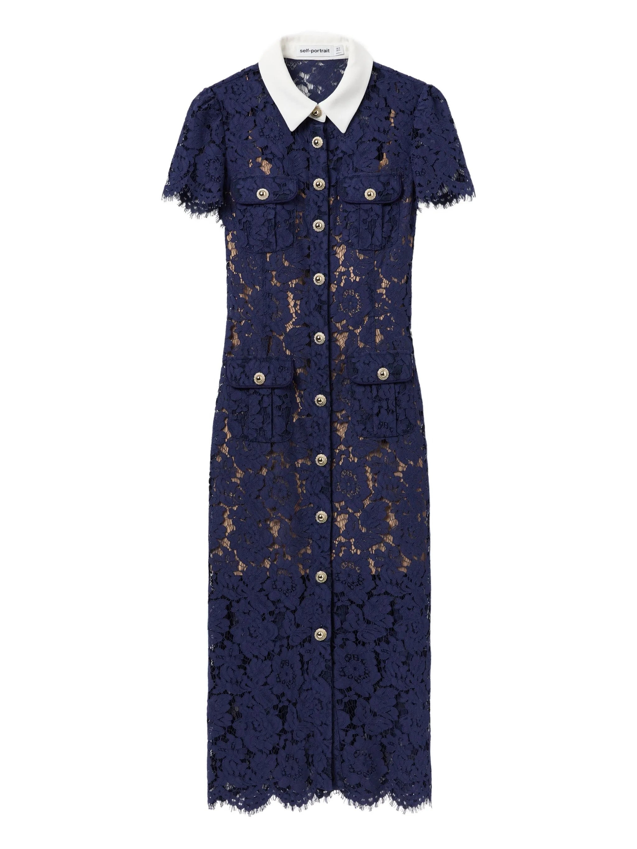 Embroidered-lace Dress - 1