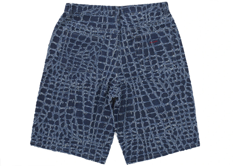 Supreme Supreme Frayed Croc Baggy Denim Short Indigo outlook
