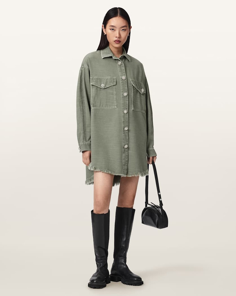 HETTIE OVERSIZED LONG SLEEVE SHACKET DRESS 5