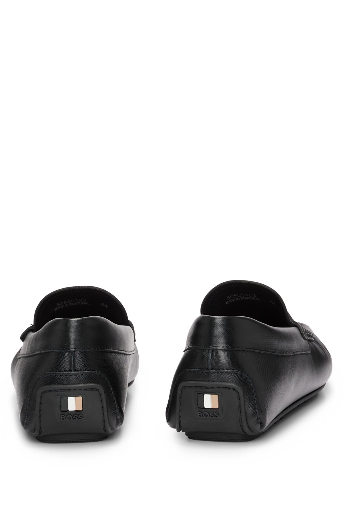 EMBOSSED-LEATHER SLIP-ON MOCCASINS WITH LOGO DETAIL - 5