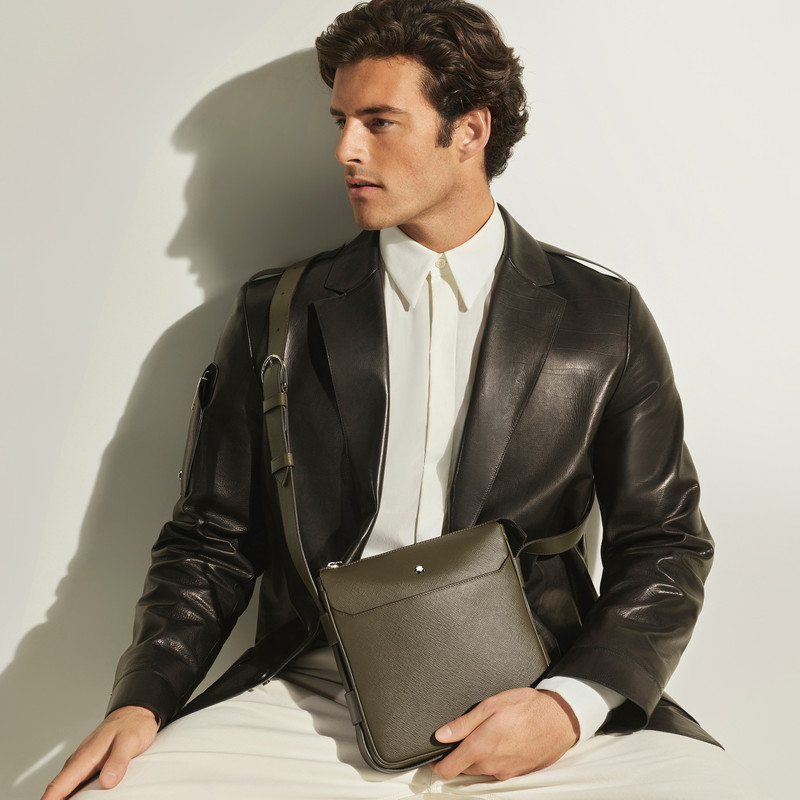 Montblanc VERTICAL BELT MESSENGER BAG IN SARTORIAL LEATHER outlook