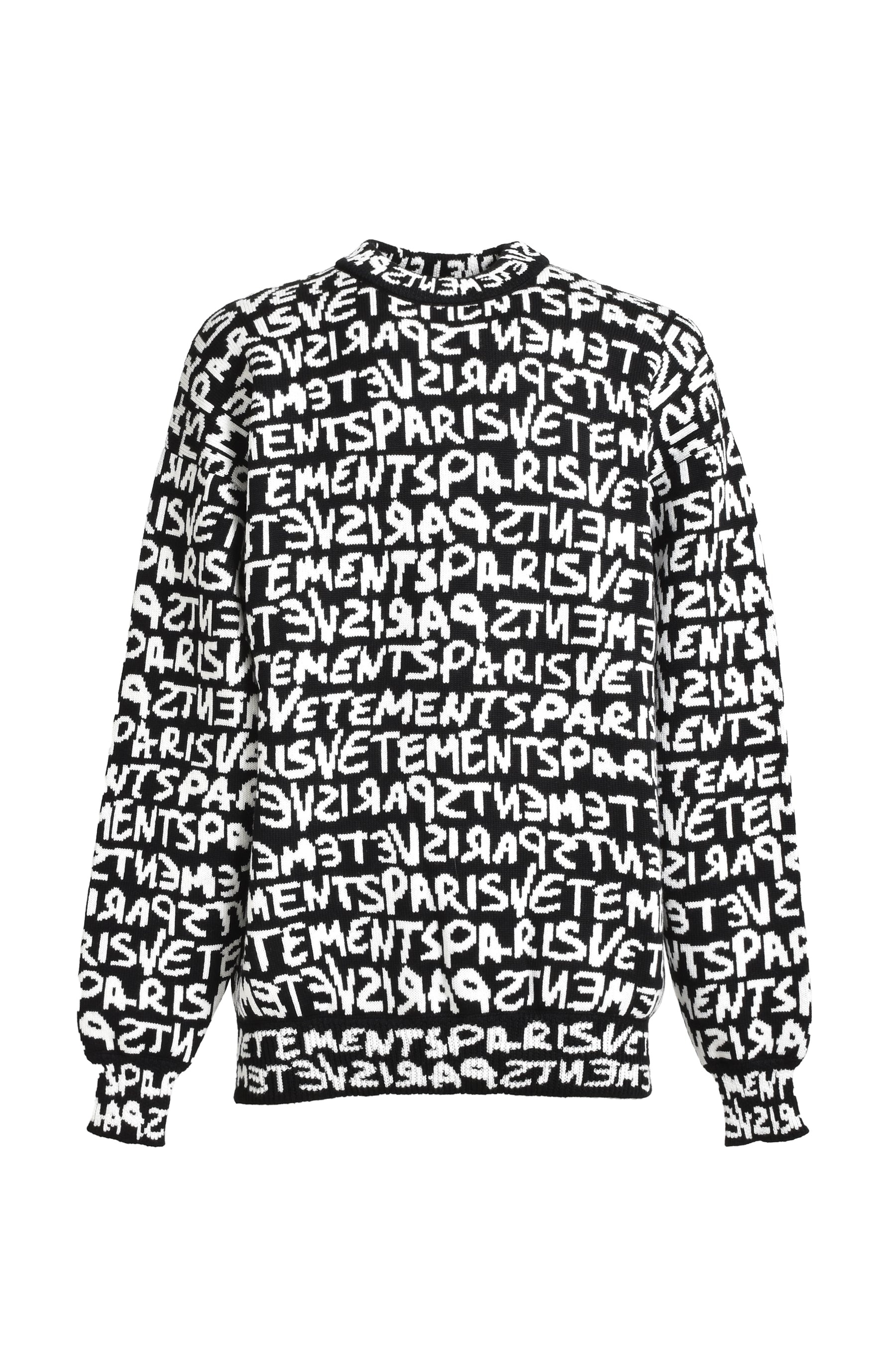 VETEMENTS PARIS MONOGRAM SWEATER / BLK WHT - 5