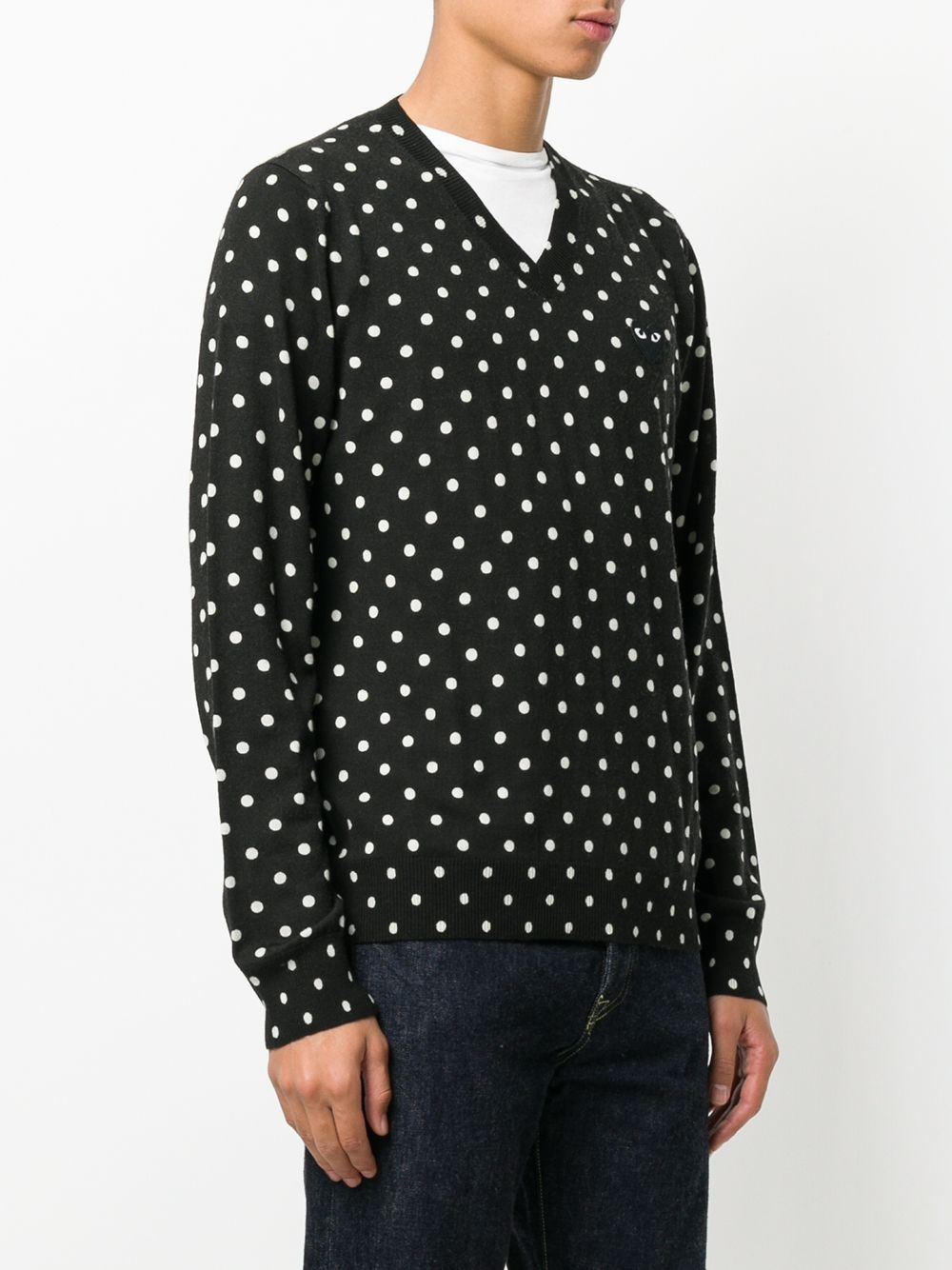 embroidered heart polka dot jumper - 3