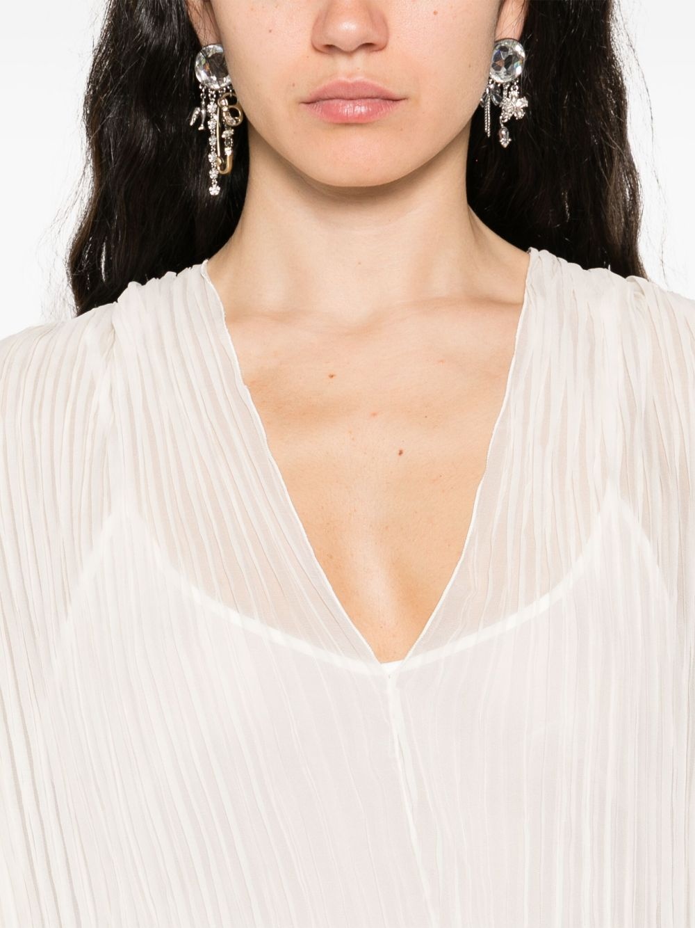 pleated silk top - 5