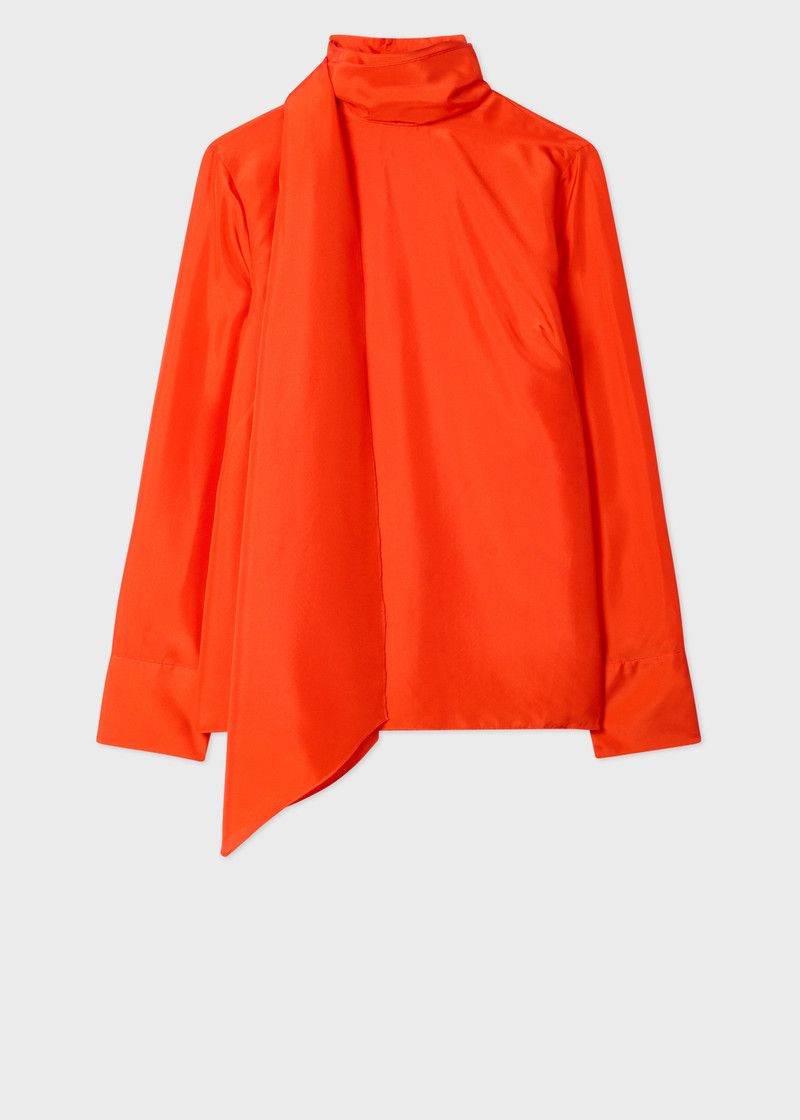 Women's Red Silk Blouse 1