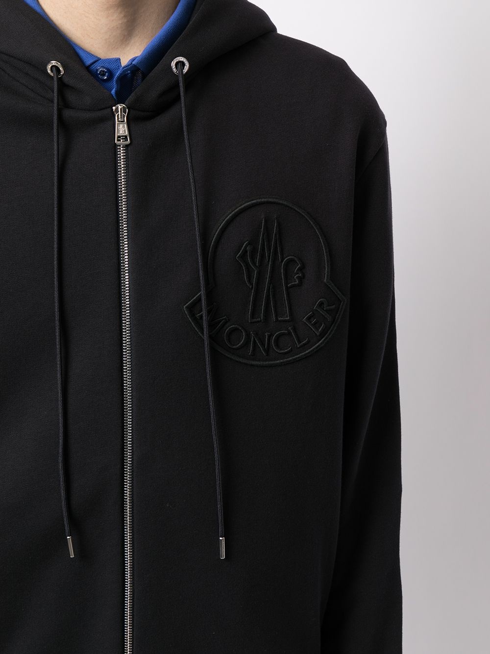 logo-embroidered zipped hoodie - 5