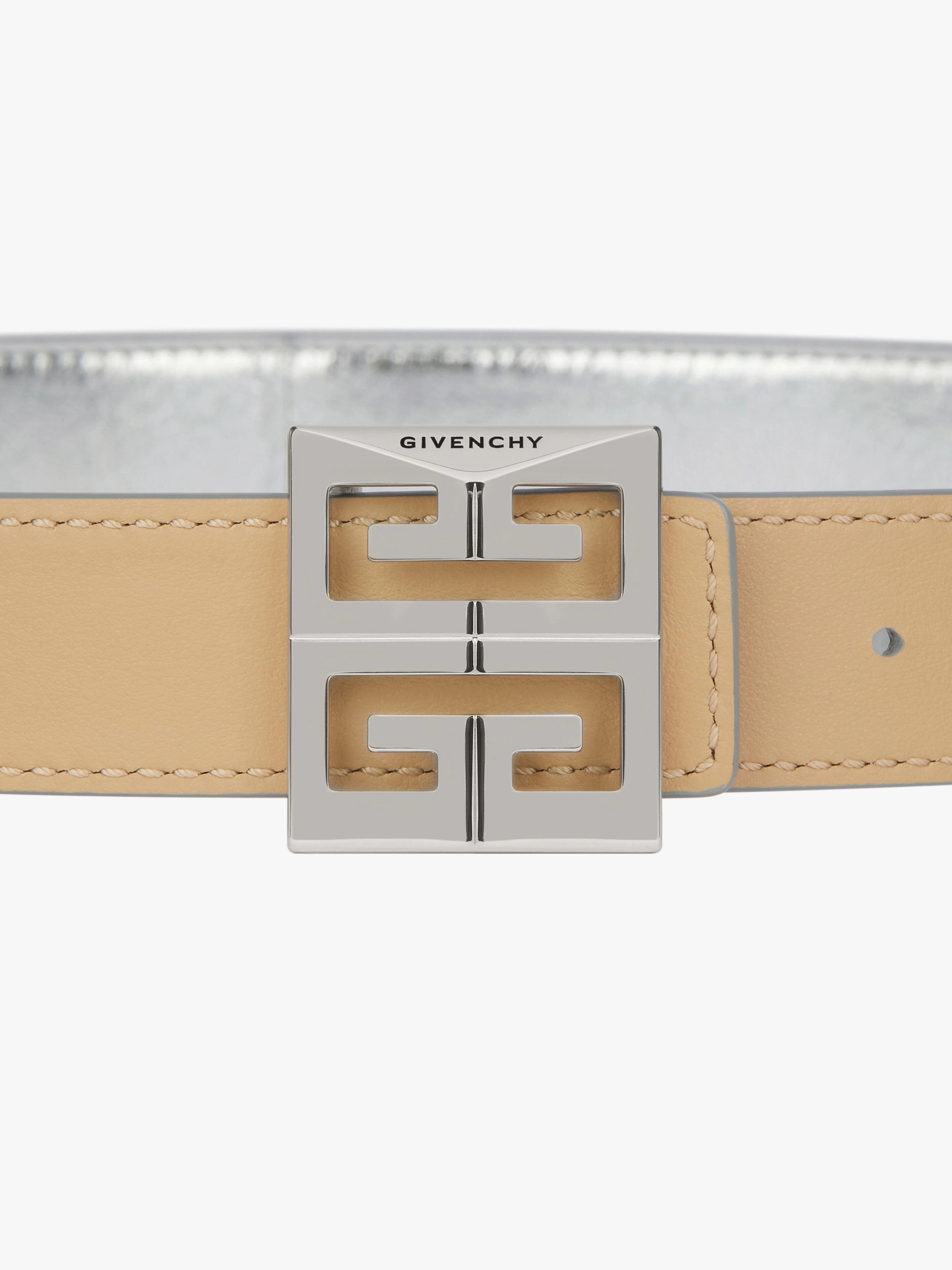 4G REVERSIBLE BELT IN METALLIZED LEATHER - 5