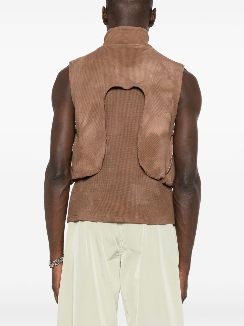 waffle-jersey vest - 3