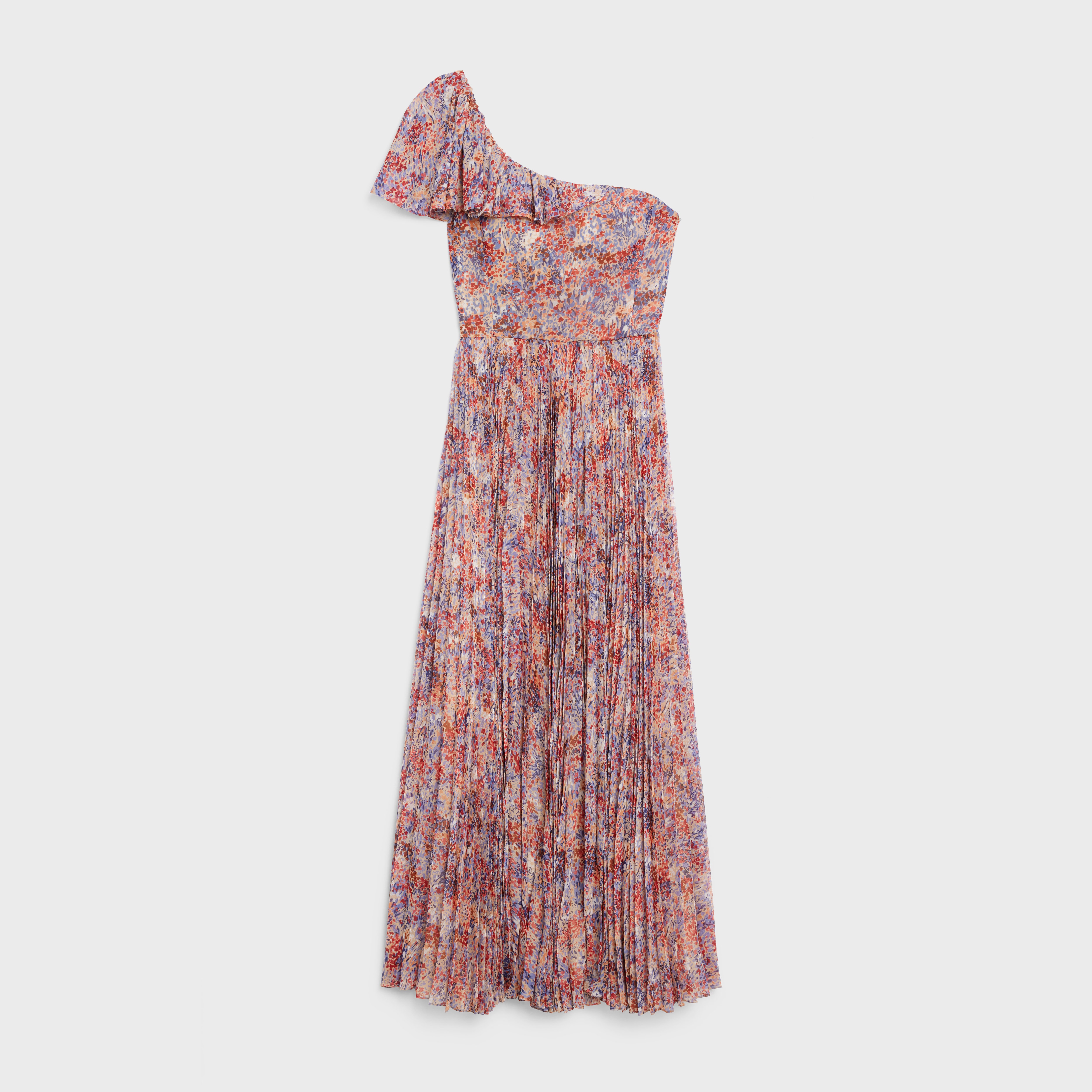 RUFFLED DRESS IN SILK GEORGETTE - 1