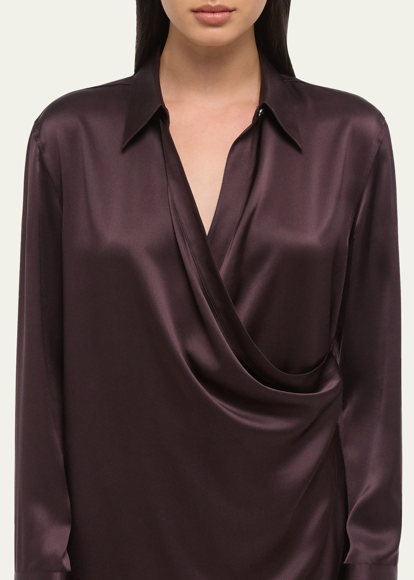 Silk Wrap Shirtdress - 5