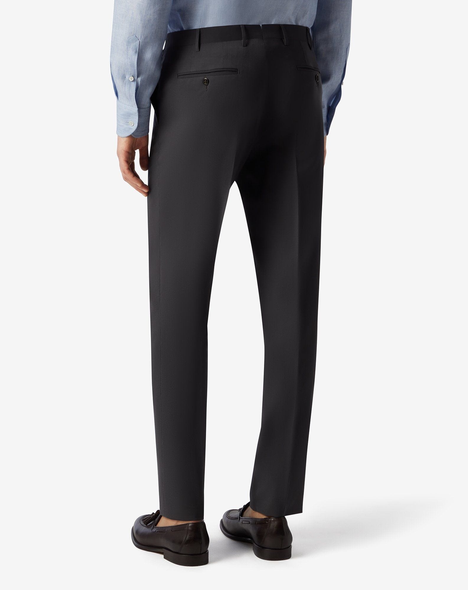 Dark grey 120's stretch wool trousers - 4