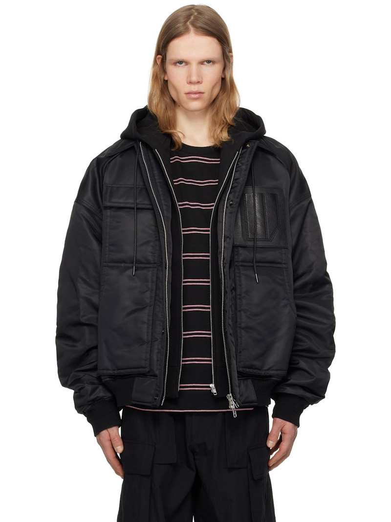 Juun. J Black MA-1 Work Bomber Jacket 1