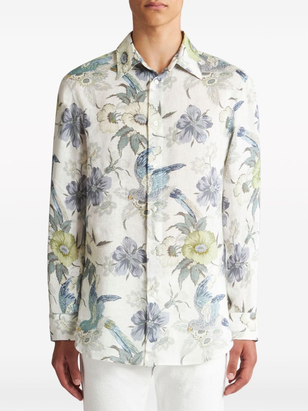 floral-print button-up shirt - 2