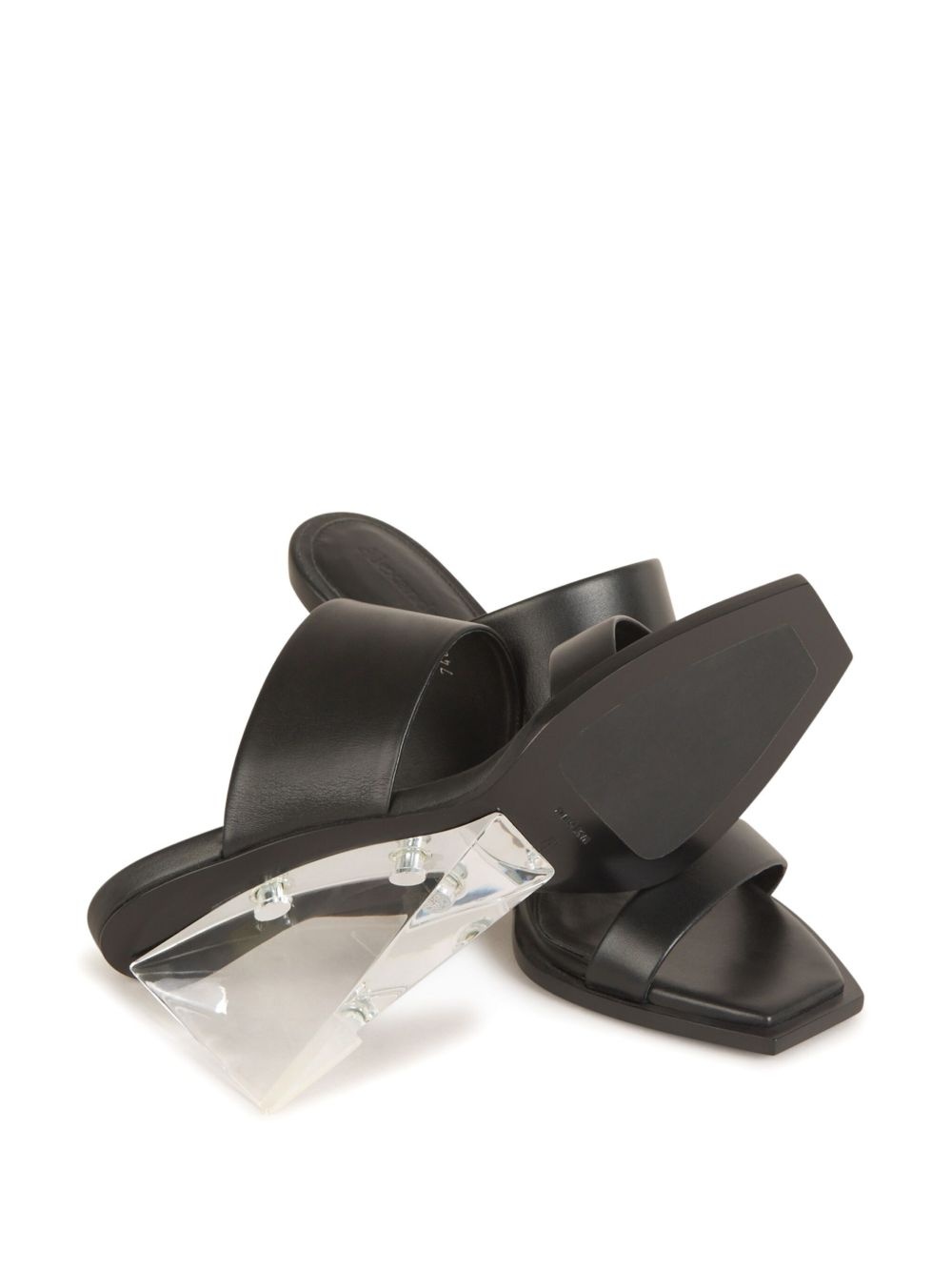 75mm platform leather mules - 4