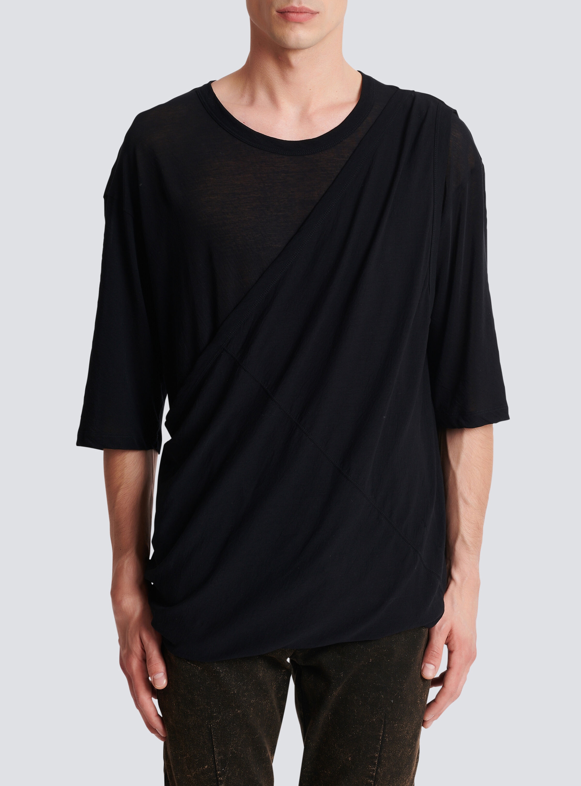 Draped jersey T-shirt - 5