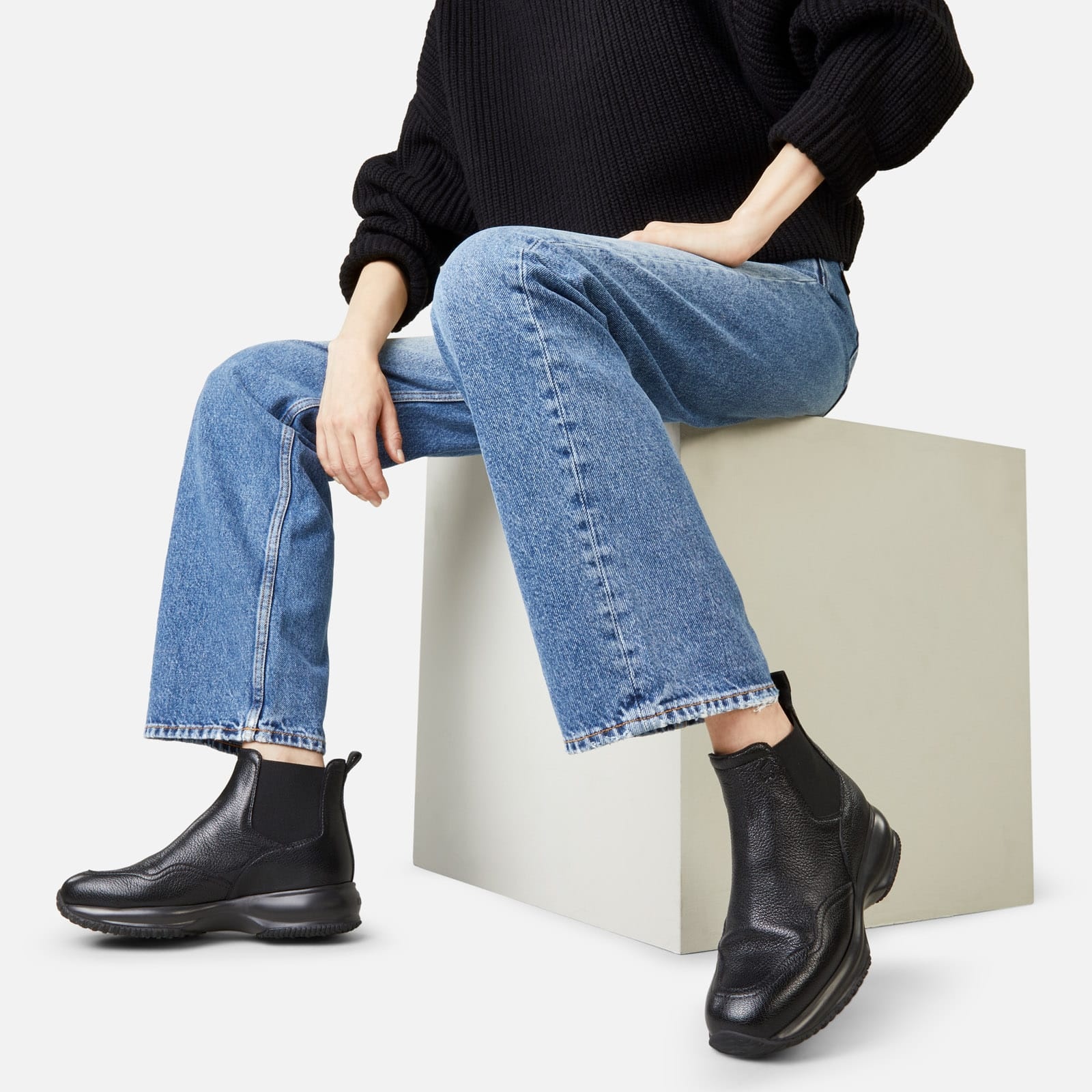 ブーツその他 HOGAN Interaction chelsea boots Chelsea Ankle Boots Hogan 10-Storey BLACK for Woman