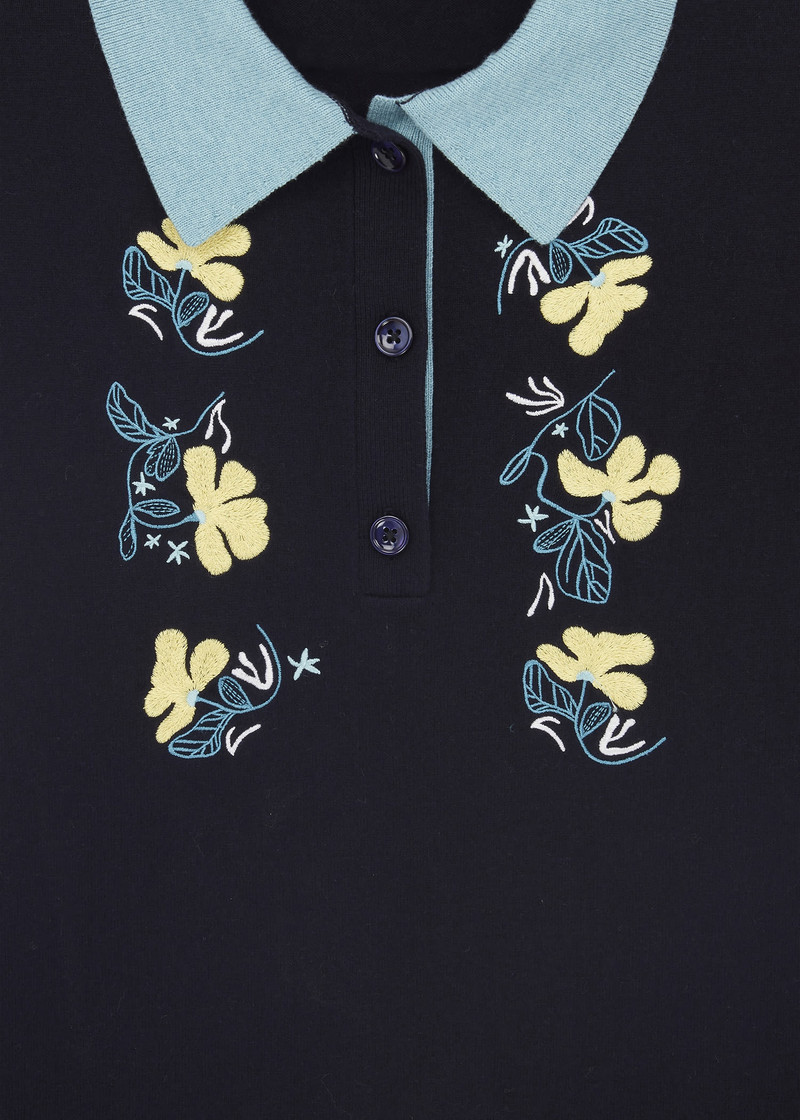 Paul Smith Wool-Cotton Flower Placket Sweater outlook