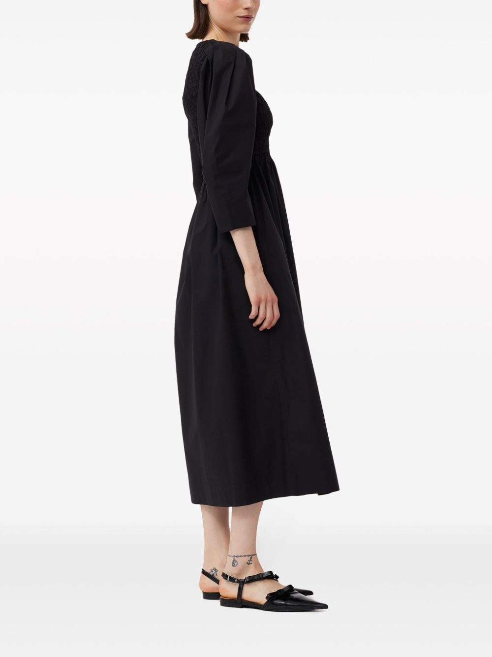 poplin organic cotton midi dress - 3