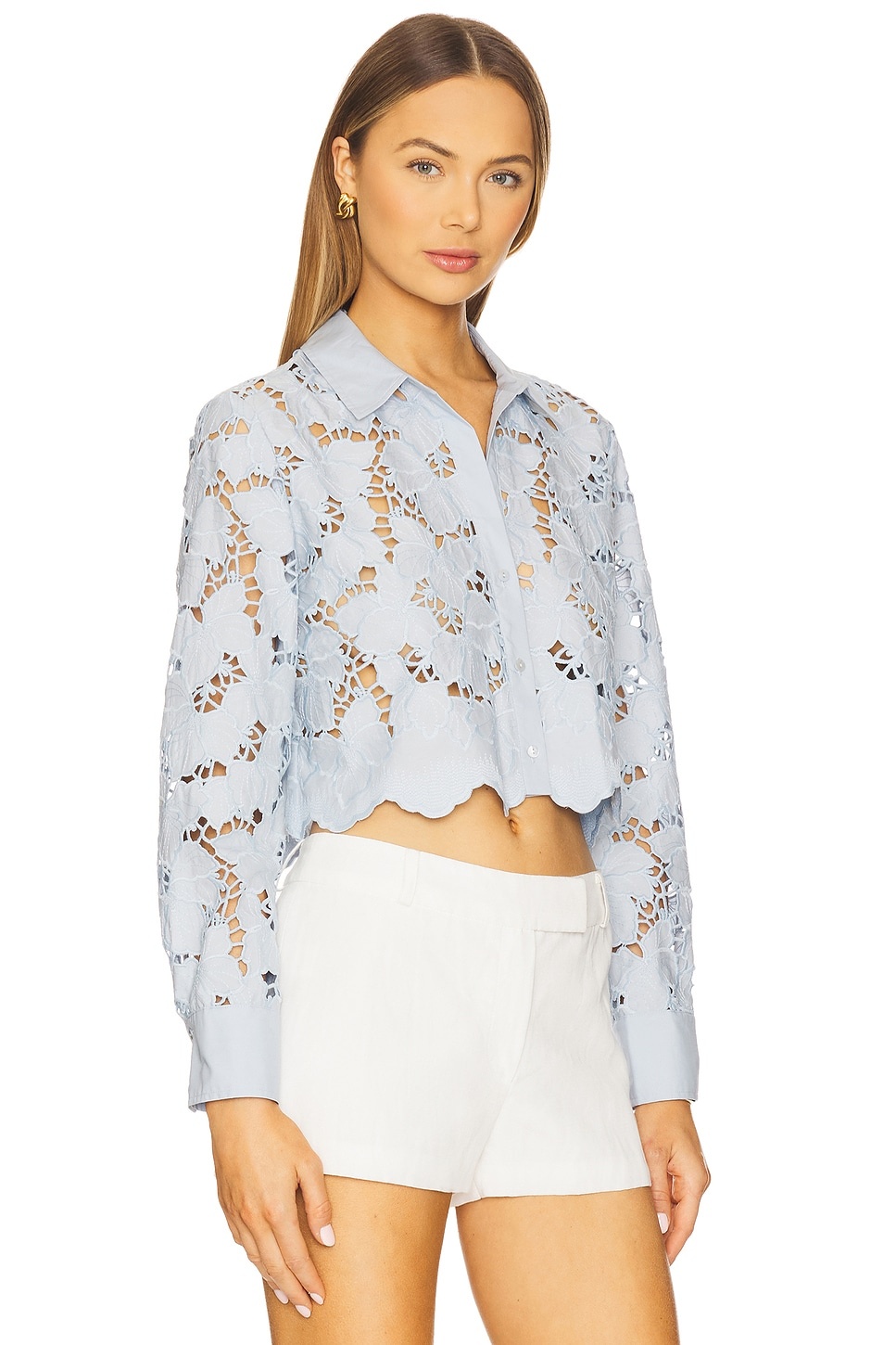 Seychelle Cropped Buttondown Shirt - 2