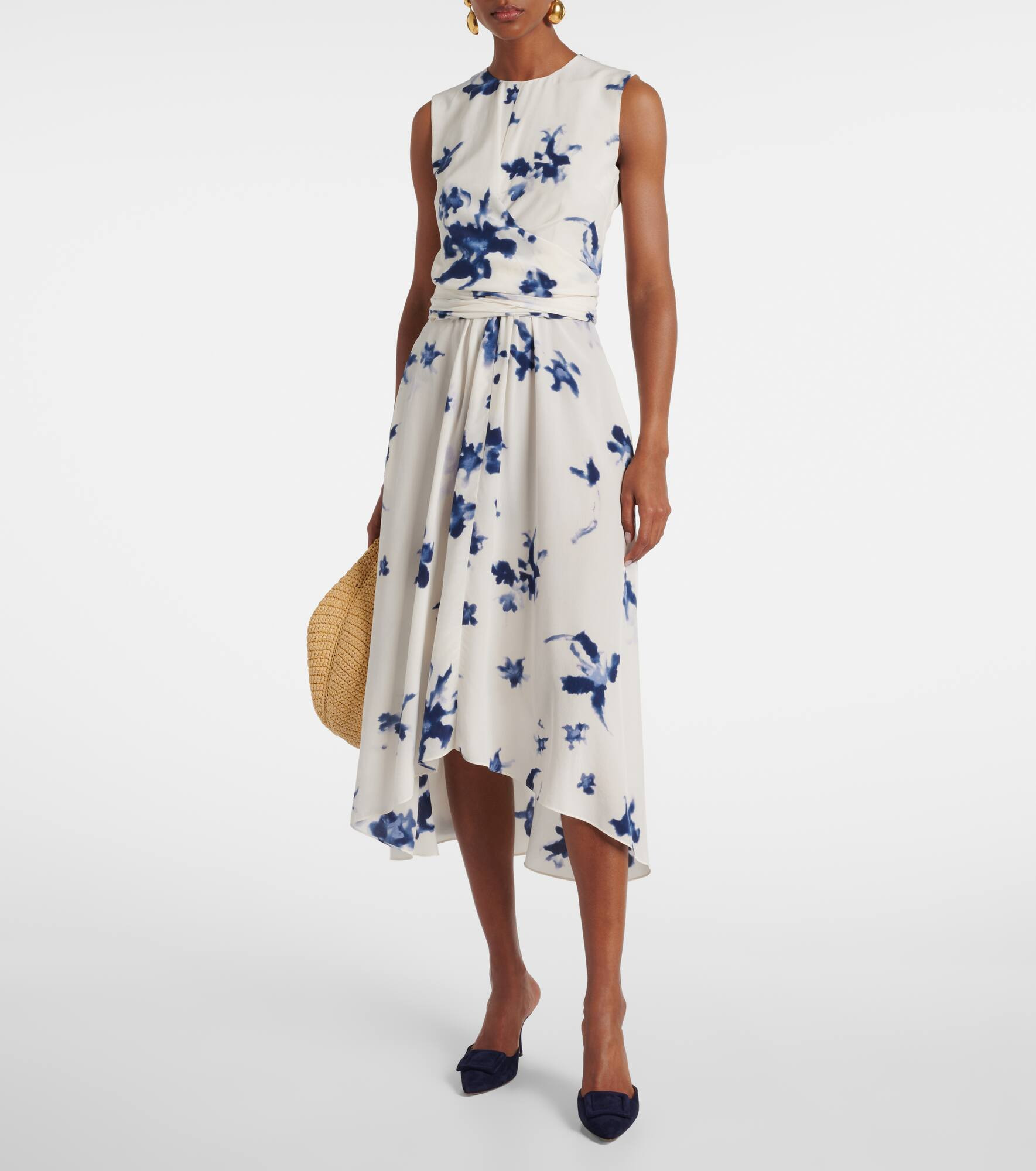 Penny floral silk wrap dress - 2