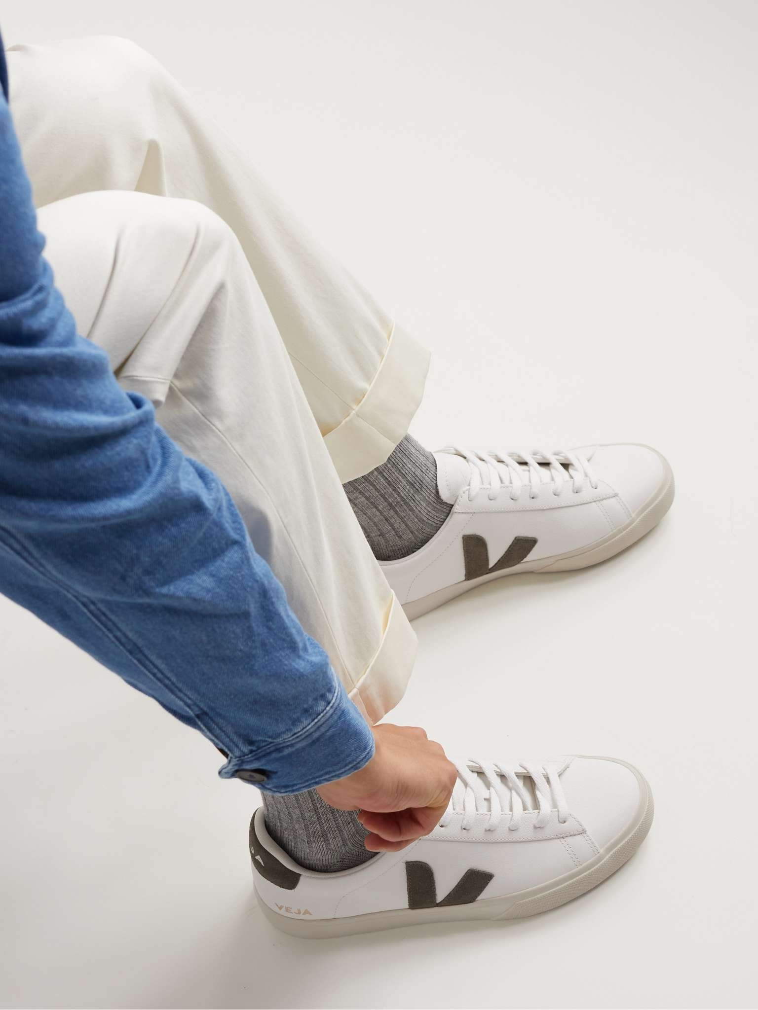 Campo Suede-Trimmed Leather Sneakers - 3