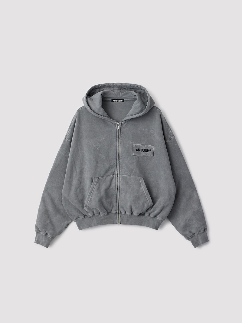 WASHED CROPPED ZIP HOODIE 1