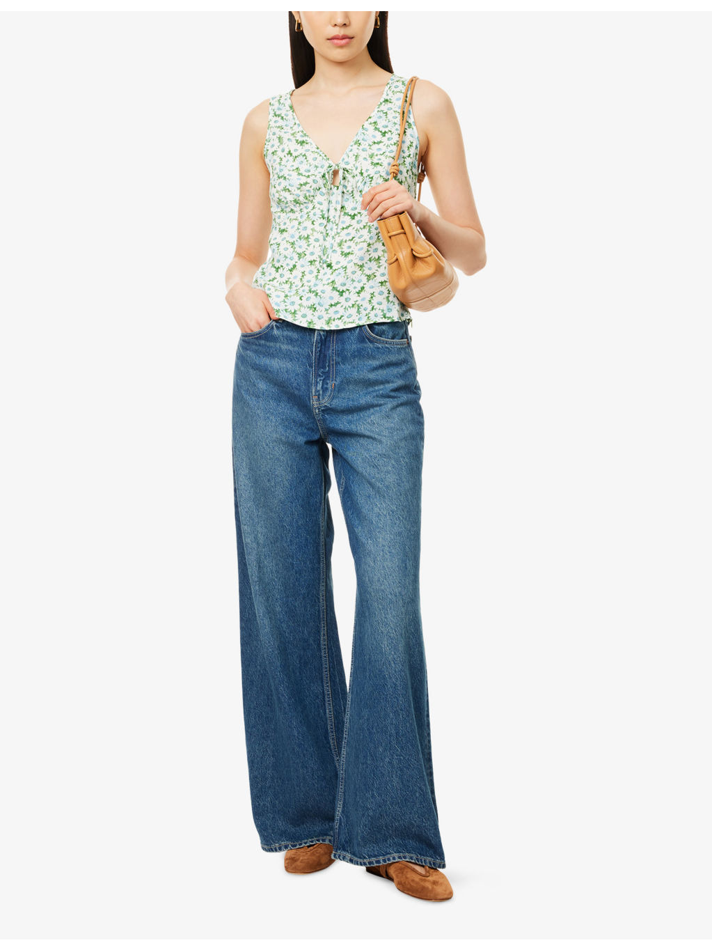 Miri Floral-Print Crepe Top - 2