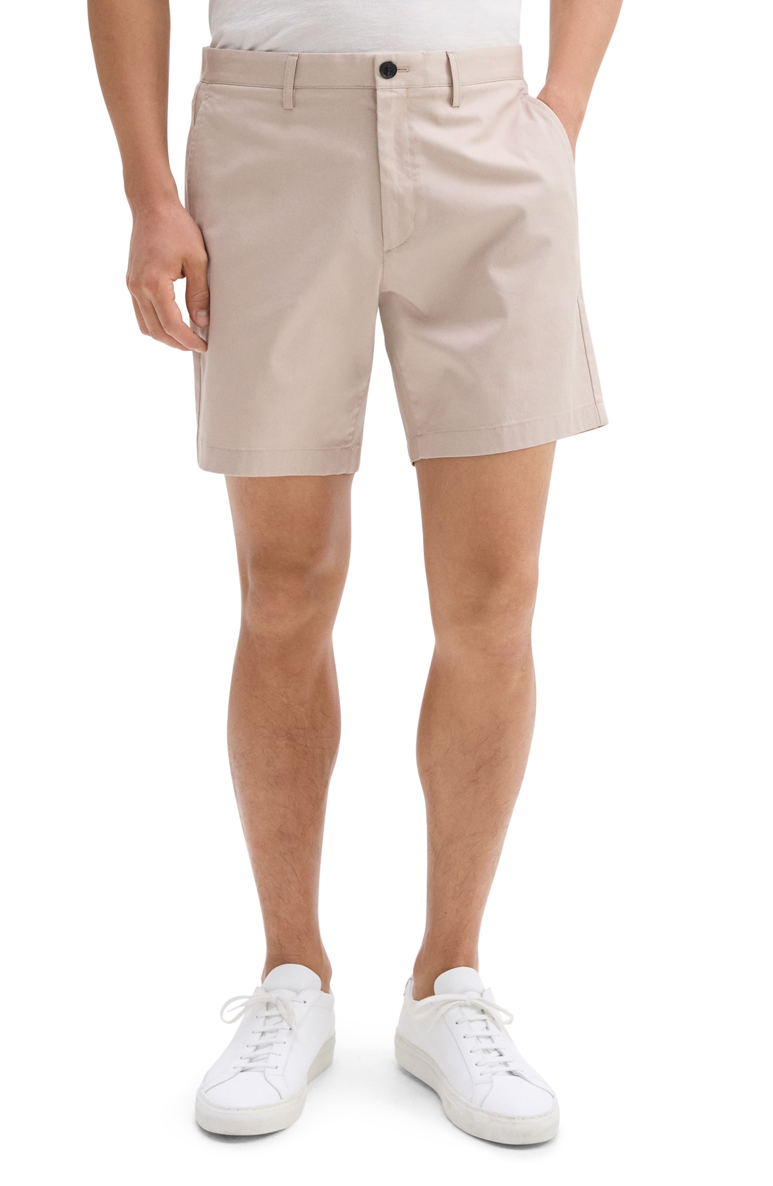 Theory Zaine Cotton Blend Shorts in Earl Grey at Nordstrom - 1