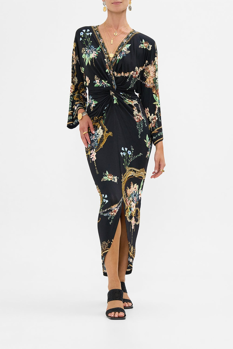 CAMILLA LONG SPLIT FRONT TWIST DRESS outlook