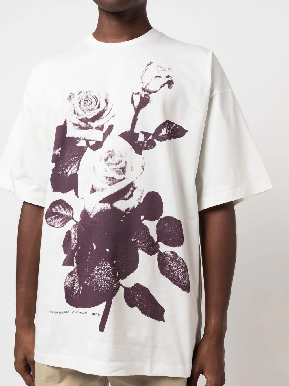 floral crew-neck T-shirt - 5