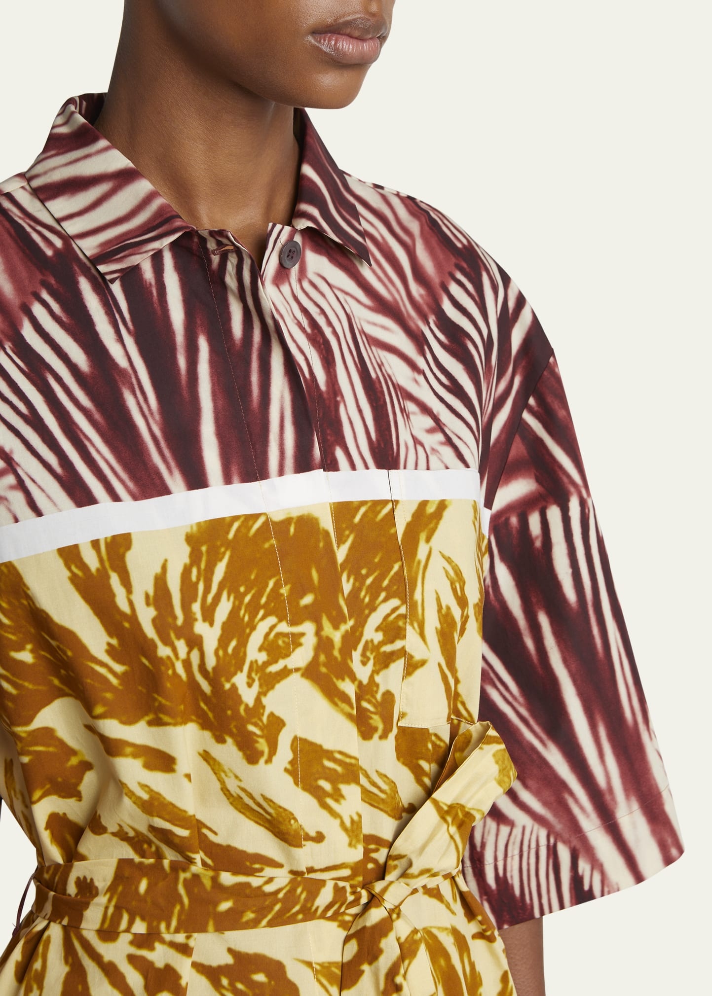 Doralia Printed Tie-Belt Shirtdress - 5
