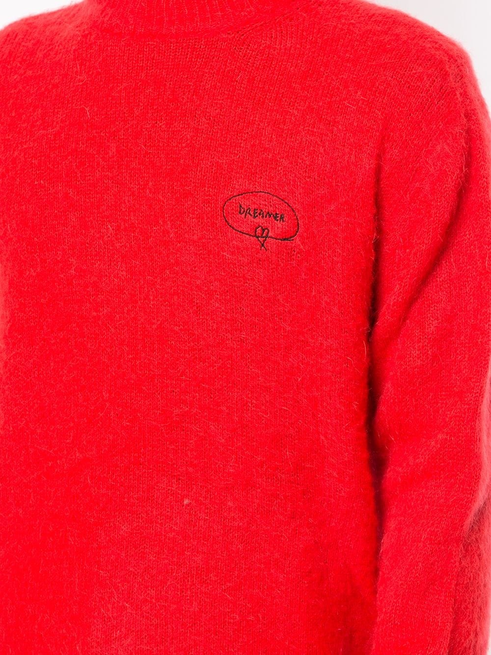 brushed-effect crew neck jumper - 5