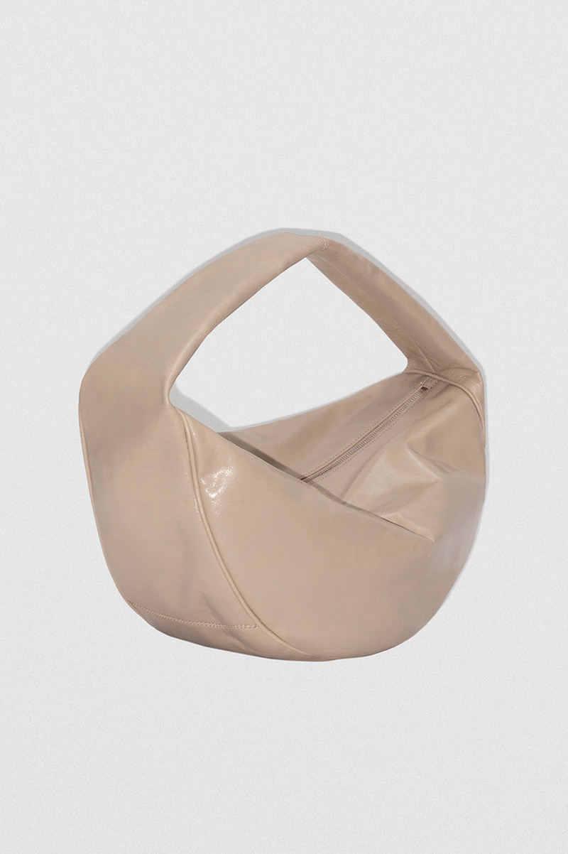 BY FAR Maxi Cush Dryland Creased Calf Leather Shoulder Bag outlook