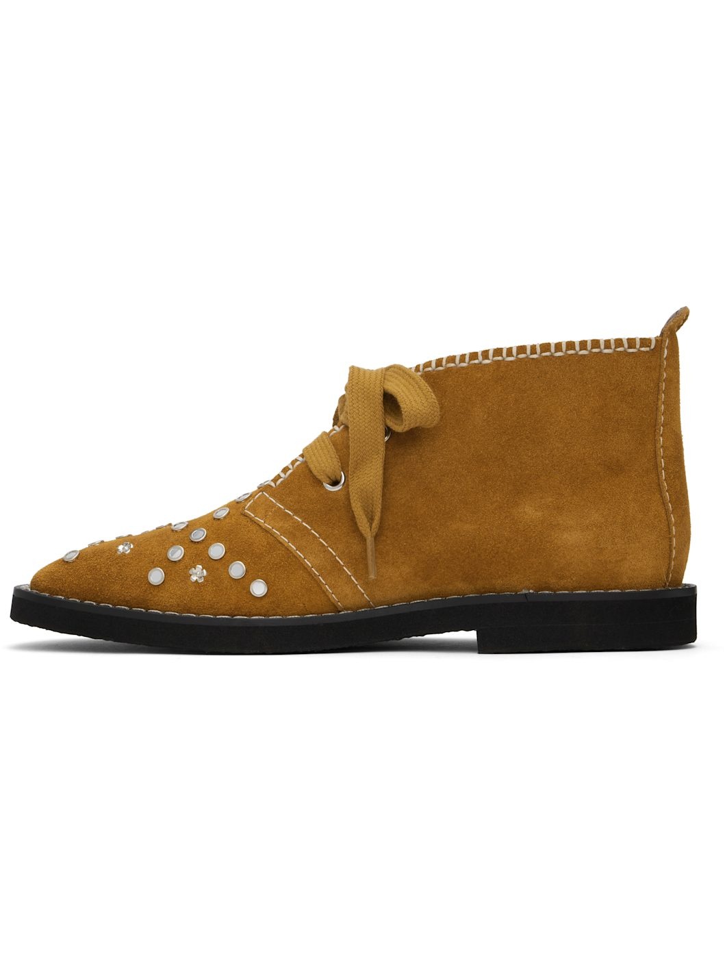Tan Desert Lace Studs Boots - 3