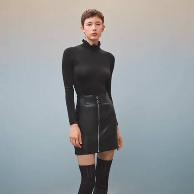 Hermès Leather zip miniskirt outlook