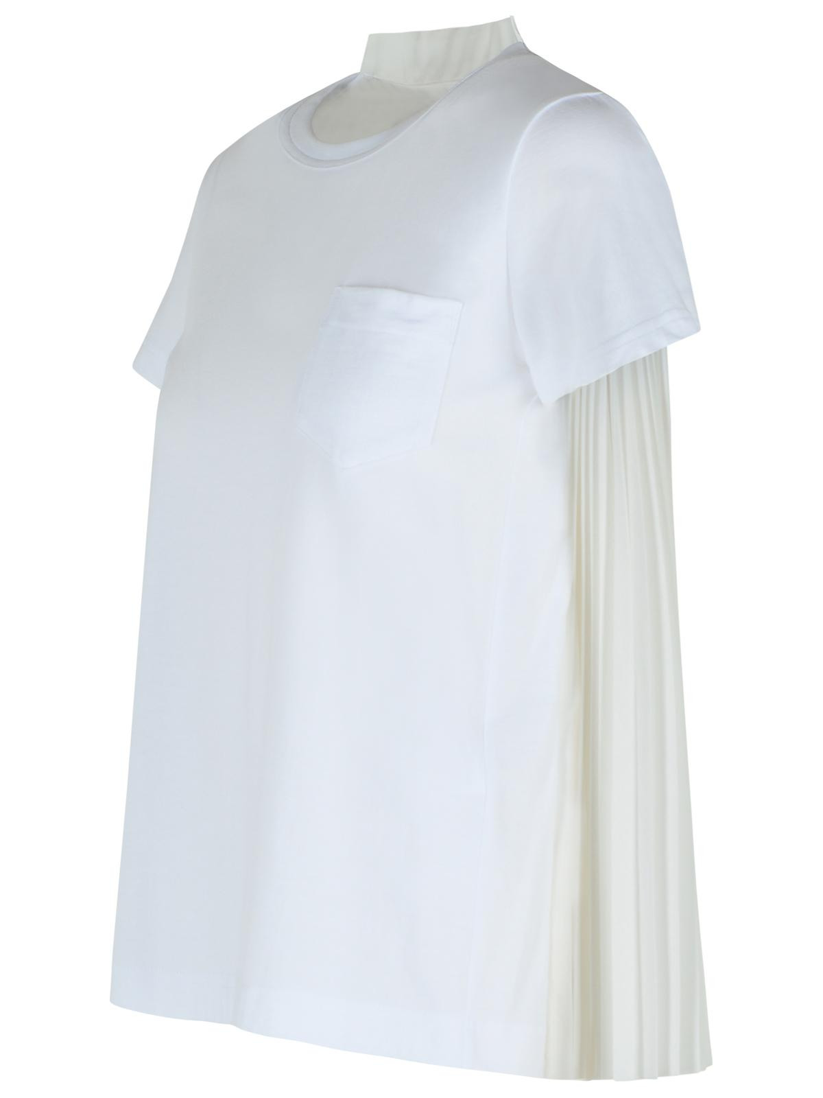 Sacai White Cotton T-Shirt Women - 2
