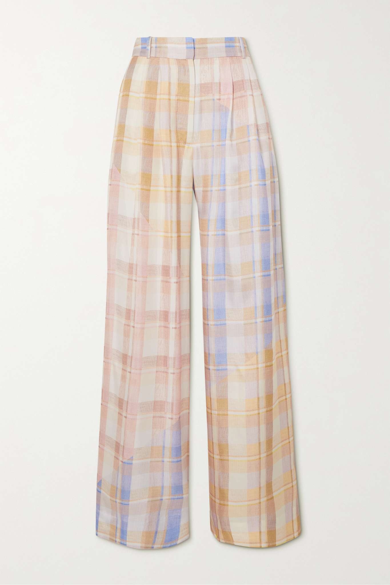 Dancer checked silk wide-leg pants - 1