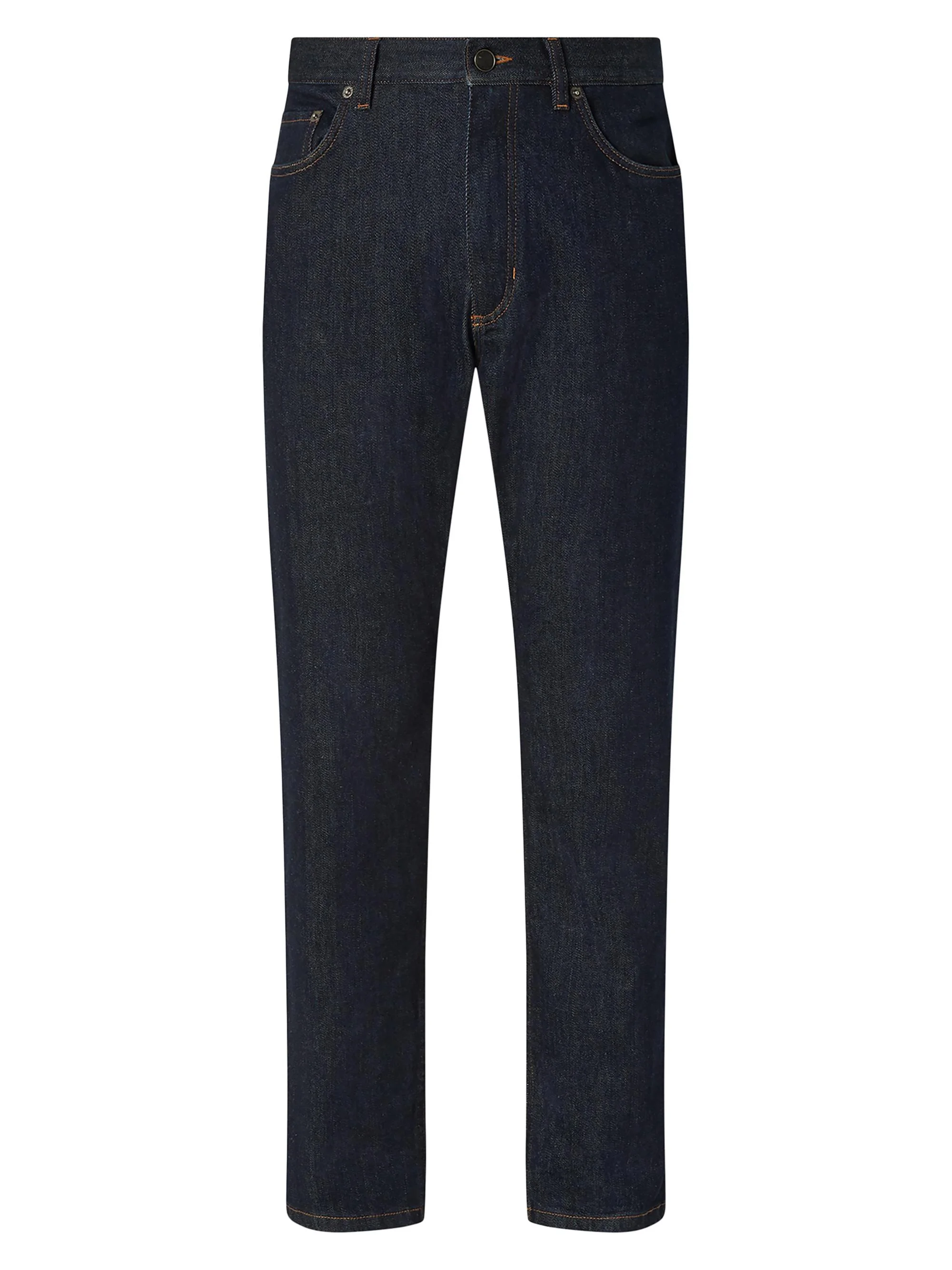 Men's Rinse-Washed Stretch Cotton Roccia Jeans - Dark Blue - 1