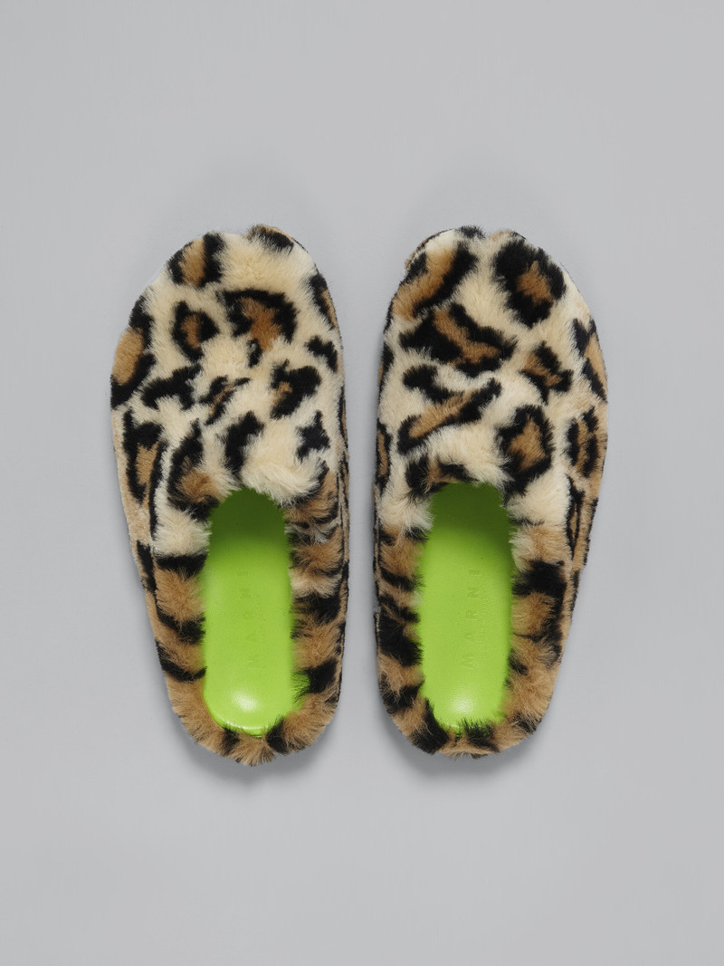 LEOPARD PRINT FAUX FUR FUSSBETT SABOT 4
