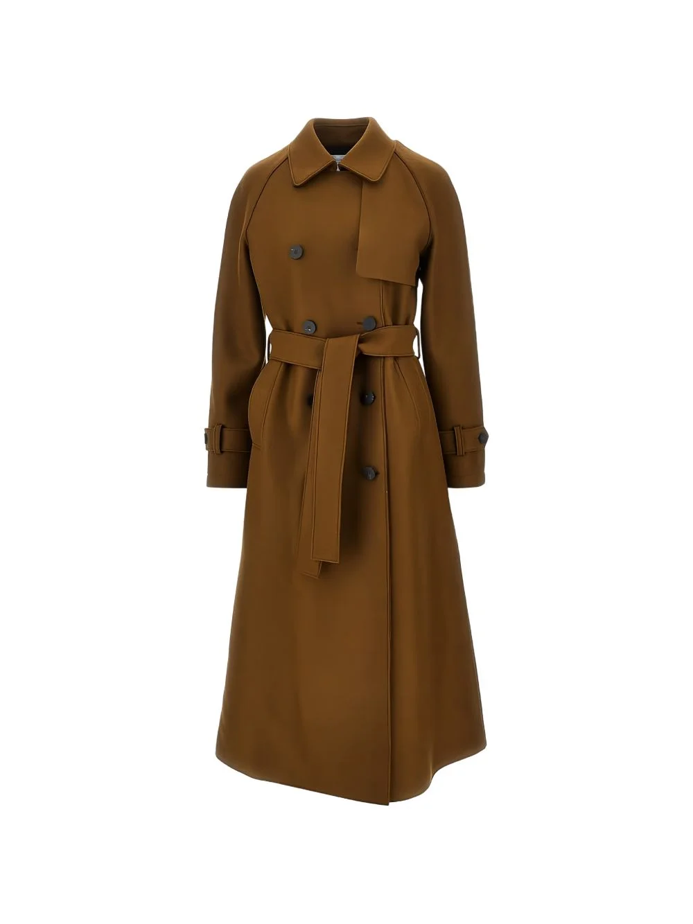 double-breasted belted trench coat - 1