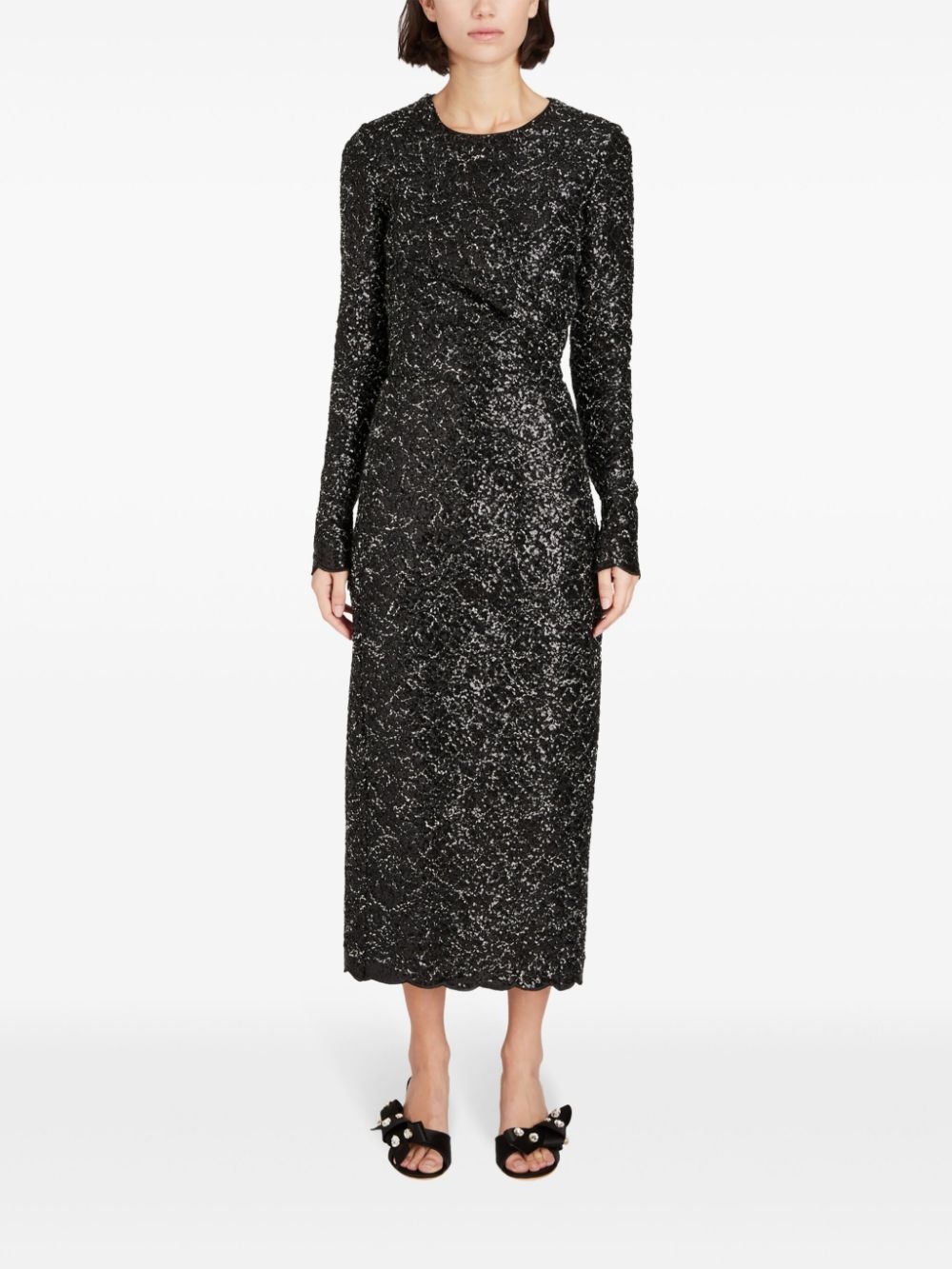 sequinned tweed midi dress - 2