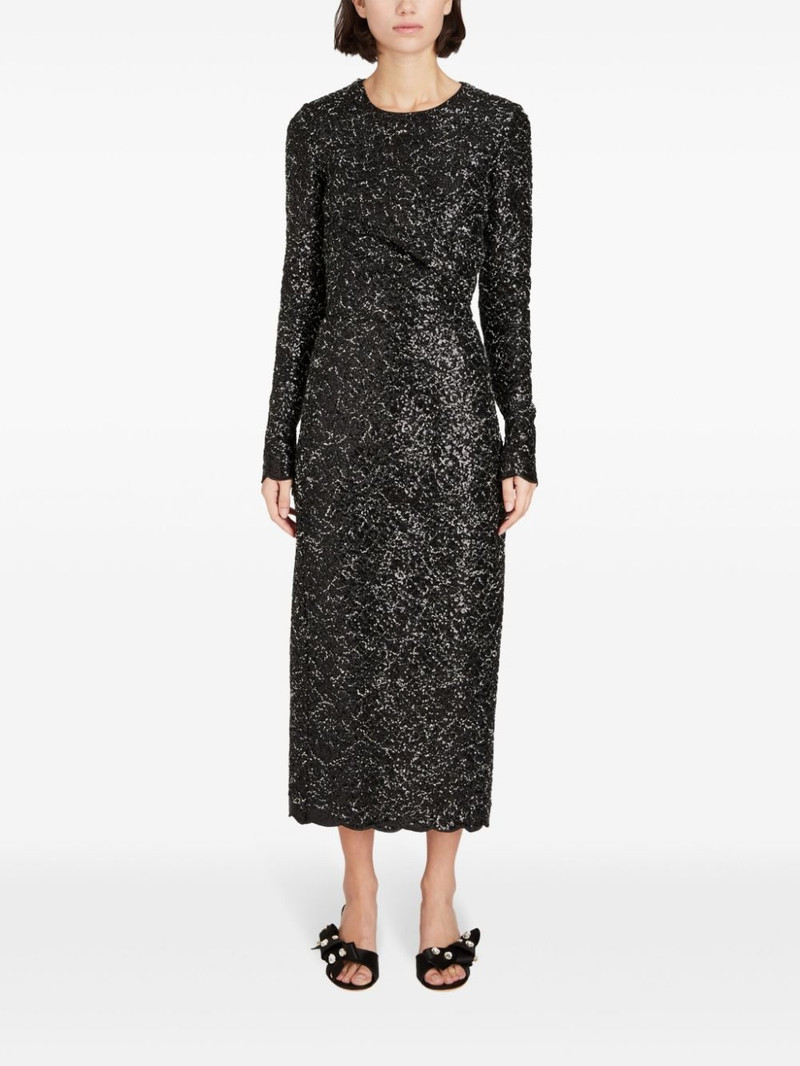 GIAMBATTISTA VALLI sequinned tweed midi dress outlook