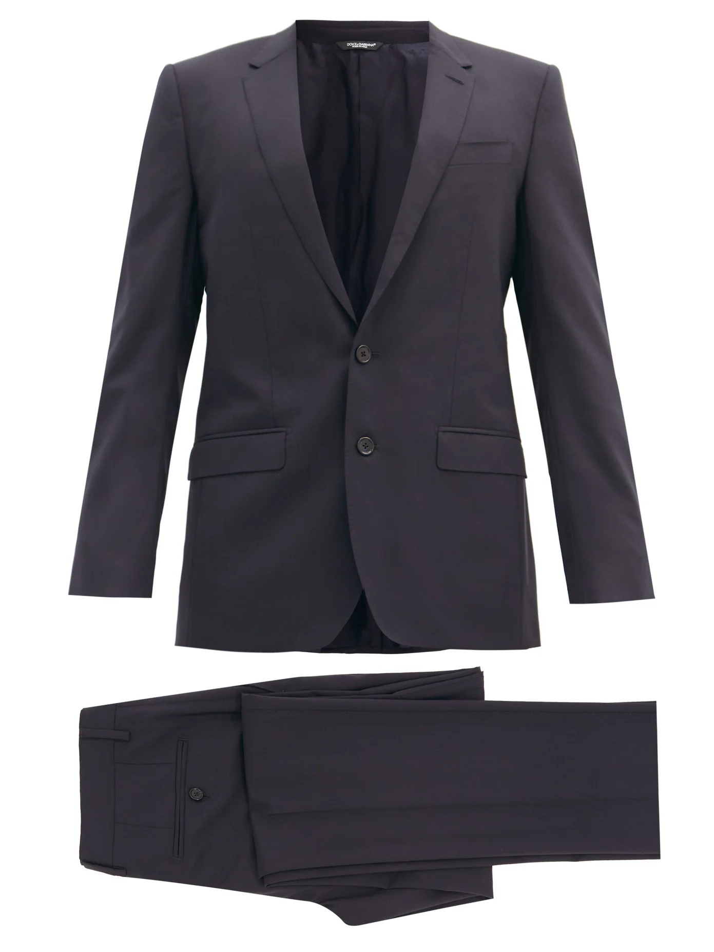 Martini-fit virgin wool-blend crépe two-piece suit - 1