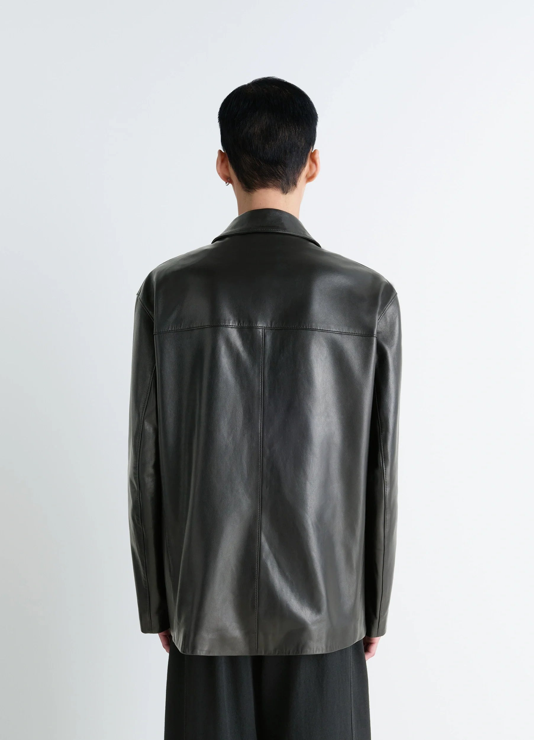 LEATHER SINGLE BREASTED JACKET - 5