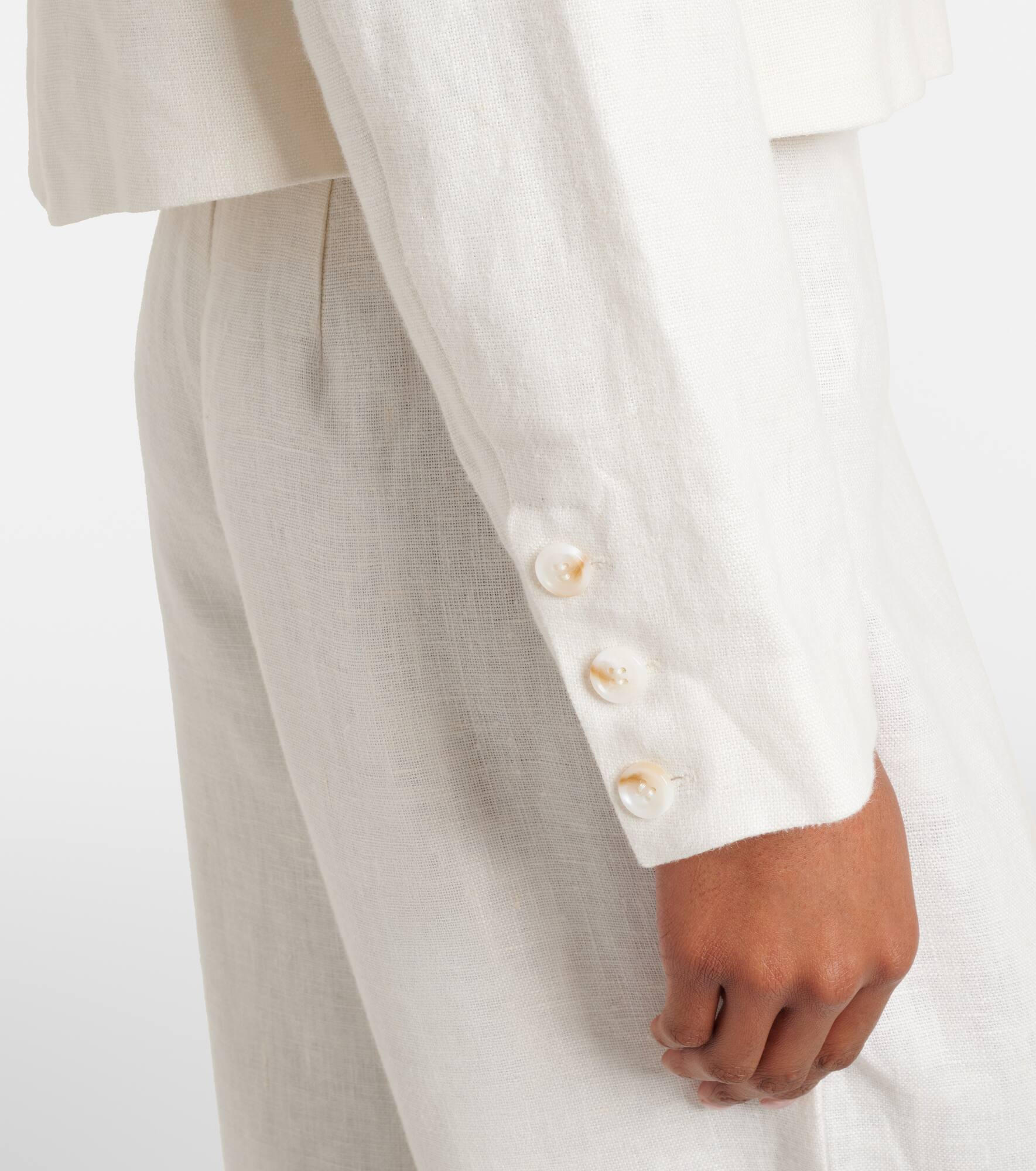 Emma cropped linen jacket - 5