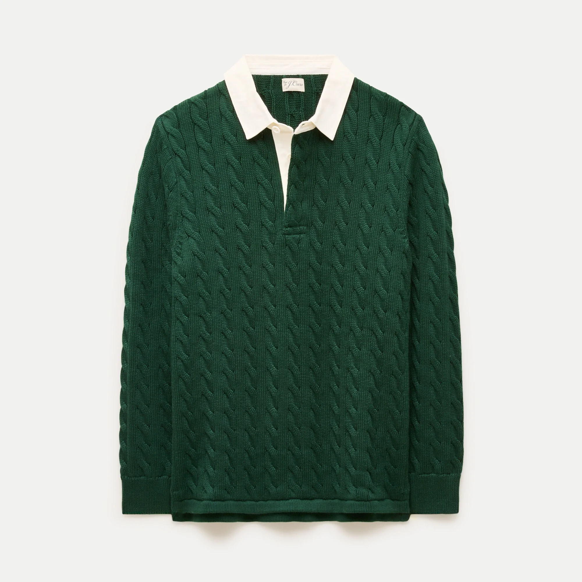 Heritage cotton cable-knit rugby sweater - 1