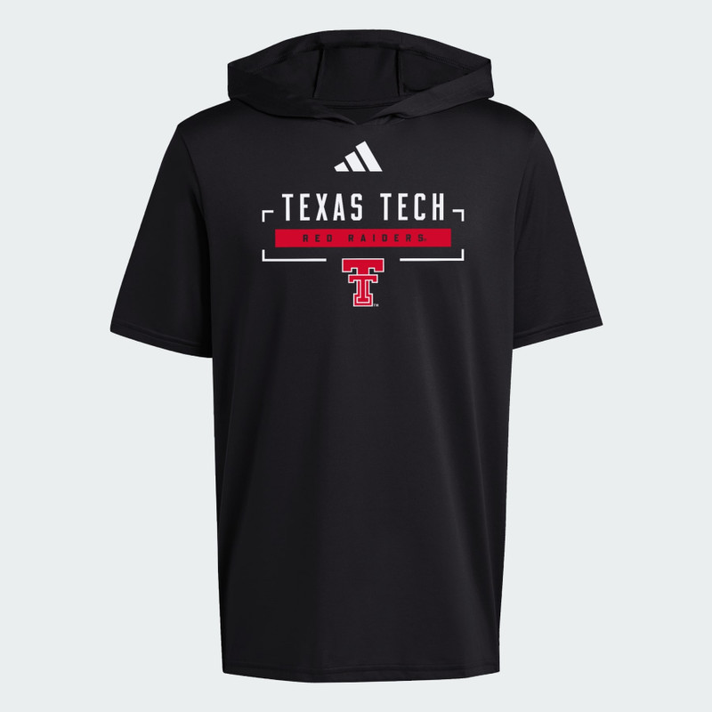 TEXAS TECH RED RAIDERS TRAINING MENS PROGRAM SHORT SLEEVE HOODIE AEROREADY 1